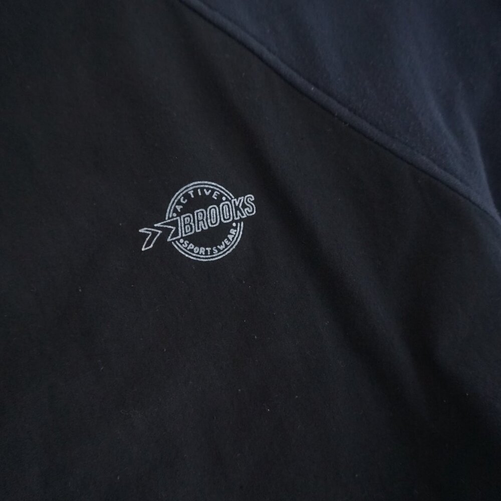 Vintage '90S Black Brooks Active Sportswear Long Sleeve Lightweight Sweater L - Picture 9 of 11